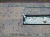 Thumbnail for AZ Patio Heaters Rectangular Bar Height Tile Top Fire Pit With Wind Screen