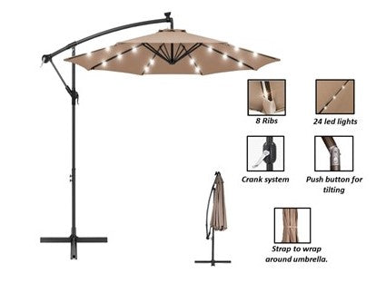AZ Patio Heaters Tan Cantilever Umbrella