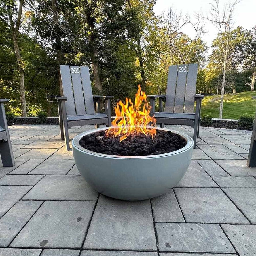 HPC Fire 35" Round Powder Coated Aluminum Gas Fire Bowl