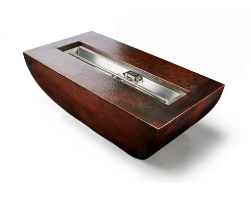 HPC Fire Phoenix 47x25" Linear Hammered Copper Gas Fire Pit