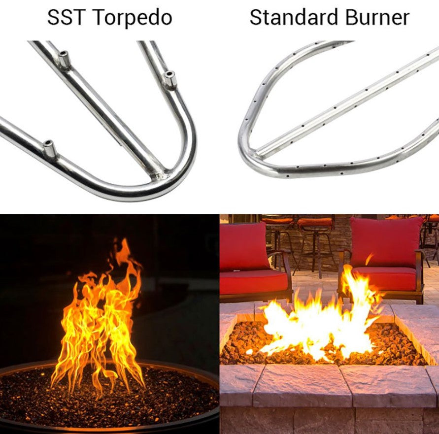 HPC Fire Phoenix 47x25" Linear Hammered Copper Gas Fire Pit