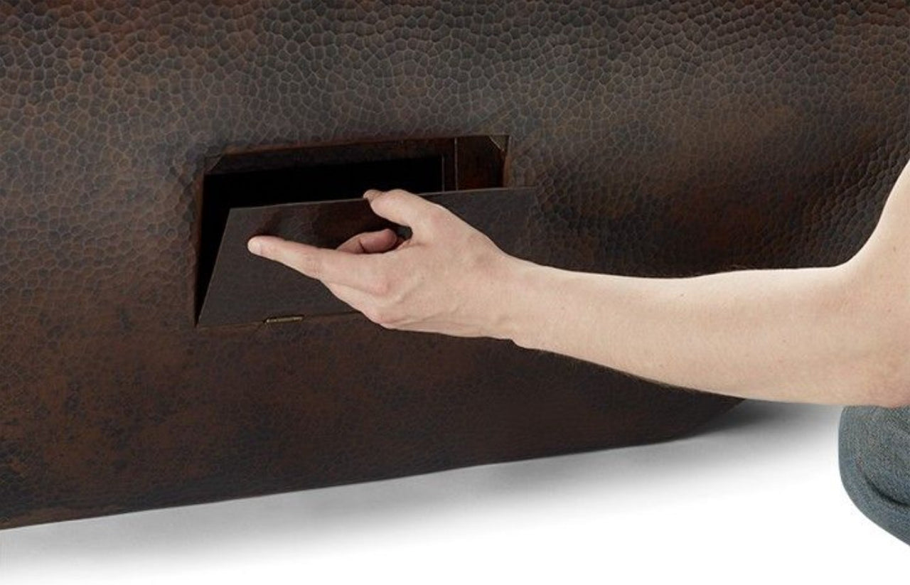 HPC Fire Phoenix 47x25" Linear Hammered Copper Gas Fire Pit