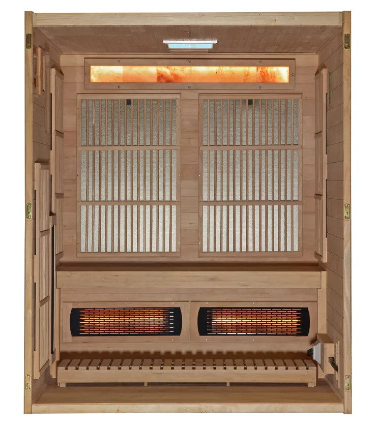 Golden Designs Soria 3-Person Full Spectrum EMF Hybrid Indoor Sauna | GDI-8330-01
