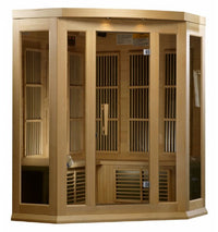 Thumbnail for Maxxus 3-Person Low EMF FAR Infrared Corner Indoor Sauna | MX-K356-01