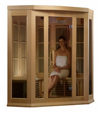 Thumbnail for Maxxus 3-Person Low EMF FAR Infrared Corner Indoor Sauna | MX-K356-01