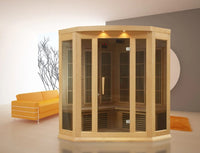 Thumbnail for Maxxus 3-Person Low EMF FAR Infrared Corner Indoor Sauna | MX-K356-01
