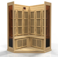 Thumbnail for Maxxus 3-Person Low EMF FAR Infrared Corner Indoor Sauna | MX-K356-01