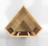 Thumbnail for Maxxus 3-Person Low EMF FAR Infrared Corner Indoor Sauna | MX-K356-01