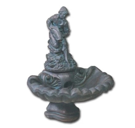 Giannini Garden Small One Tier Fountain With Fisher Boy