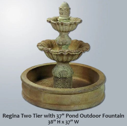 Giannini Garden Regina Two Tier with 37" Pond Outdoor Fountain