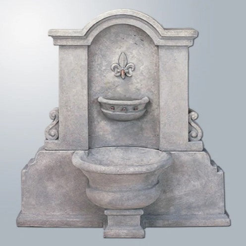 Giannini Garden Flaminia Fleur De Lis Wall Outdoor Water Fountain
