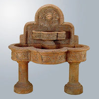 Thumbnail for Giannini Garden Ricco Deruta Wall Outdoor Fountain with 2 Pedestals