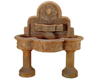 Thumbnail for Giannini Garden Ricco Deruta Wall Outdoor Fountain with 2 Pedestals