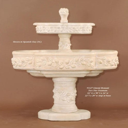 Giannini Garden Limoni Romani Two Tier Outdoor Water Fountain