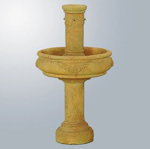Giannini Garden Rosa Column Outdoor Water Fountain with Tall Base