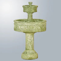 Thumbnail for Giannini Garden Paestum Two Tier Outdoor Water Fountain with Tall Base