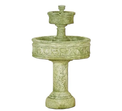 Giannini Garden Paestum Two Tier Outdoor Water Fountain with Tall Base
