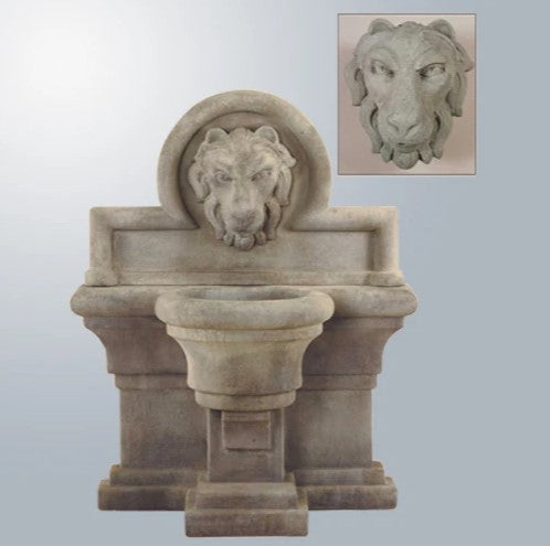Giannini Garden Leone Grande Wall Outdoor Fountain