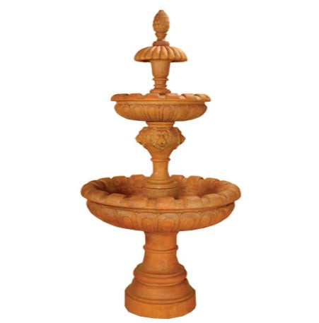 Giannini Garden Grimaldi Lion Three Tier Fountain