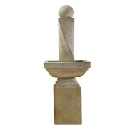 Giannini Garden Mod Twist Fountain Tall With Ball