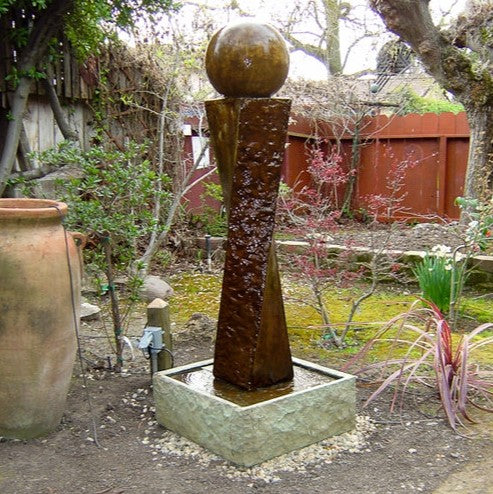 Giannini Garden Twist Rock Fountain With Ball