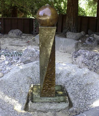 Thumbnail for Giannini Garden Twist Rock Fountain With Ball