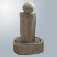 Thumbnail for Giannini Garden Rock Pillar Fountain Short With Ball