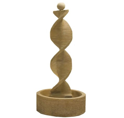 Giannini Garden Water Spiral with Round Bowl and Ball Finial