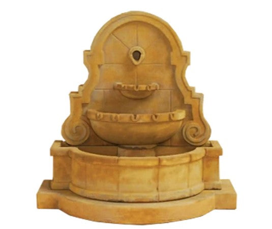 Giannini Garden Liguria Wall Water Fountain with Step and Concrete Spout