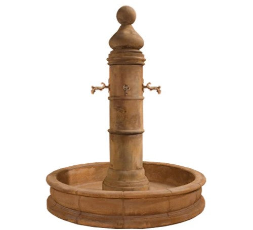Giannini Garden Ventoux Fountain with 66" Round Pond For Bronze Spouts