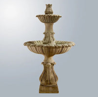 Thumbnail for Giannini Garden Calanthia Two Tier Fountain With Acanthus Finial