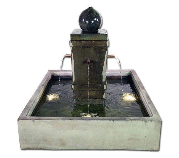 Giannini Garden Napa Square Pond Fountain with Copper Spouts