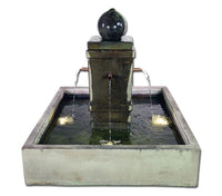 Thumbnail for Giannini Garden Napa Square Pond Fountain with Copper Spouts