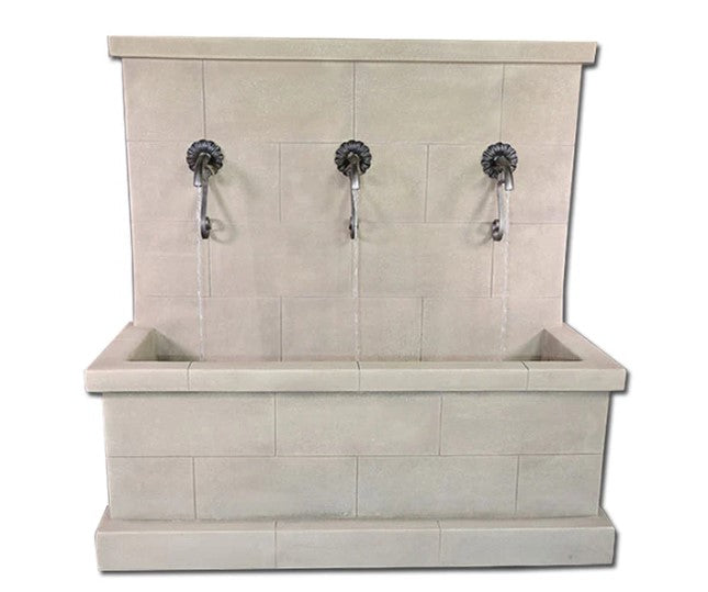 Giannini Garden Antibes Trois Wall Fountain for Rustic Spouts