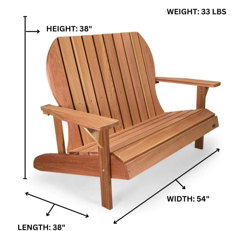 All Things Cedar Adirondack Cedar Loveseat Bench LS48