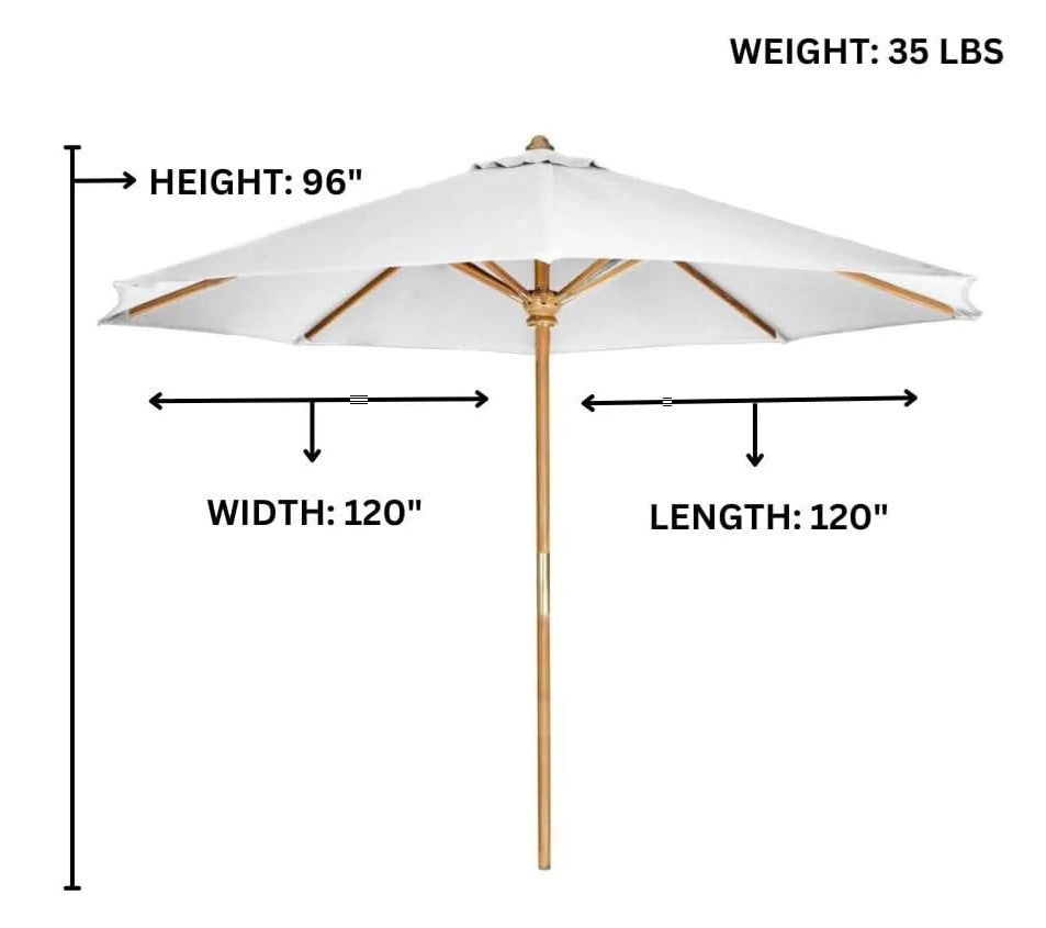 All Things Cedar 10-ft Teak Market Umbrella with Canopy