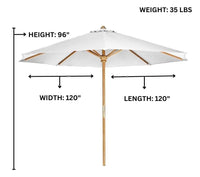 Thumbnail for All Things Cedar 10-ft Teak Market Umbrella with Canopy