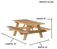 Thumbnail for All Things Cedar 6-Ft Cedar Picnic Table