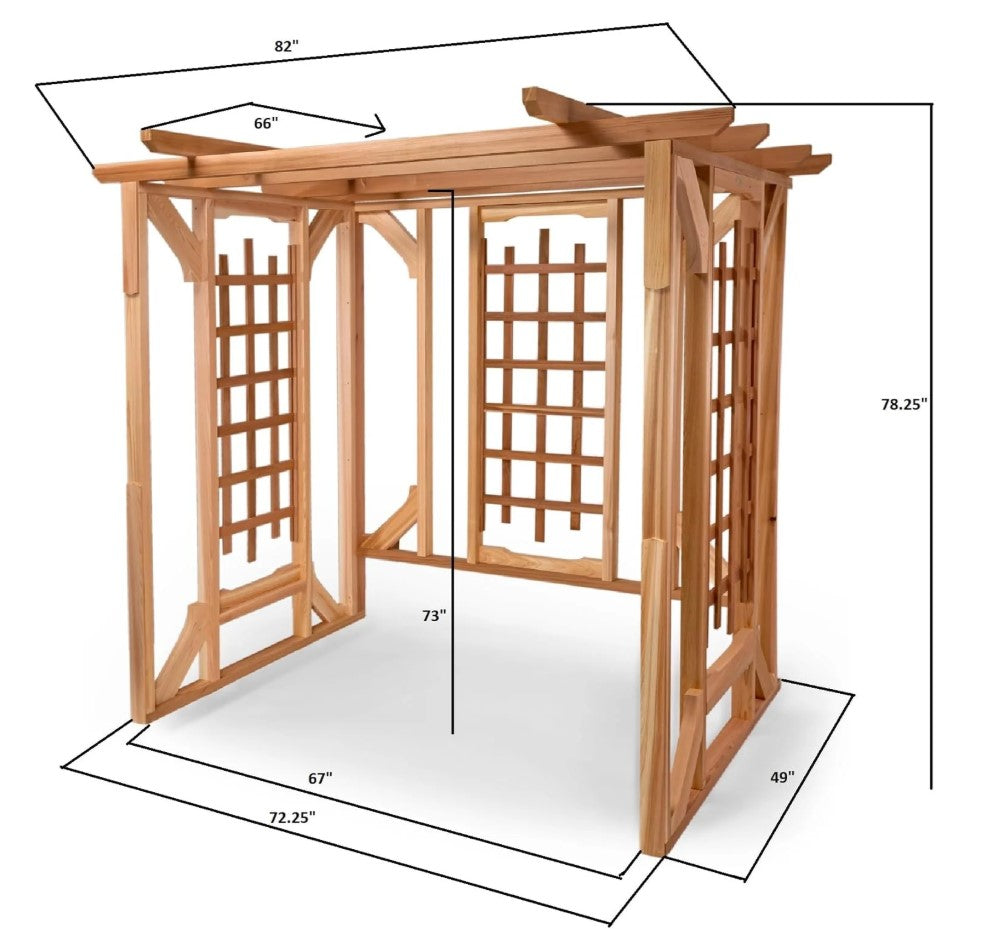 All Things Card Pergola Garden Cedar Arbor & Swing Set