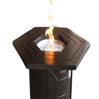 Thumbnail for AZ Patio Heaters Hammered Bronze Hexagon Aluminum Fire Pit