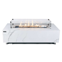 Thumbnail for Elementi Plus Carrara Marble Pocelain Fire Table OFP121BW