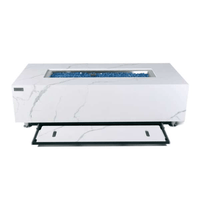 Thumbnail for Elementi Plus Carrara Marble Pocelain Fire Table OFP121BW