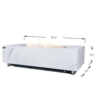 Thumbnail for Elementi Plus Carrara Marble Pocelain Fire Table OFP121BW