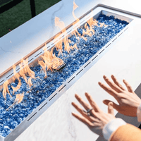 Thumbnail for Elementi Plus Carrara Marble Pocelain Fire Table OFP121BW