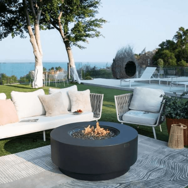 Elementi Plus Nimes Round Fire Table OFG414DG