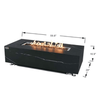 Thumbnail for Elementi Plus Varna Marble Porcelain Fire Table OFP121BB