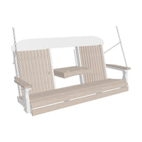 Thumbnail for LuxCraft 5' Classic Highback Poly Porch Swing With Flip Down Center Console