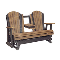 Thumbnail for LuxCraft 5' Adirondack Poly Glider Chair With Fold Down Console