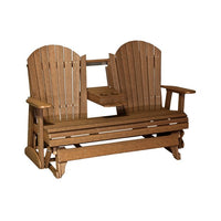 Thumbnail for LuxCraft 5' Adirondack Poly Glider Chair With Fold Down Console