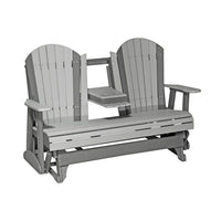 Thumbnail for LuxCraft 5' Adirondack Poly Glider Chair With Fold Down Console